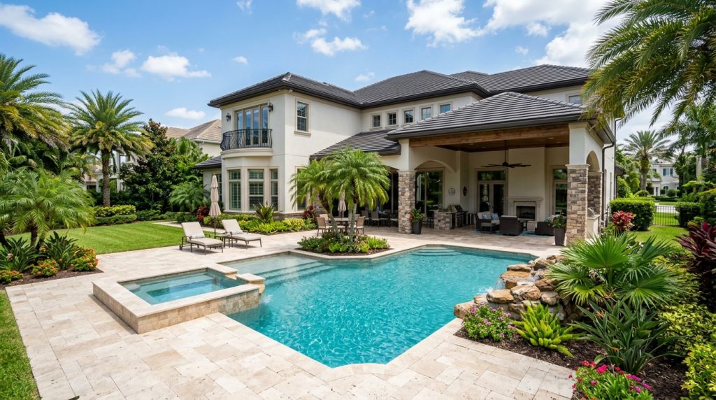 Luxury home with a private swimming pool in Reunion, Florida